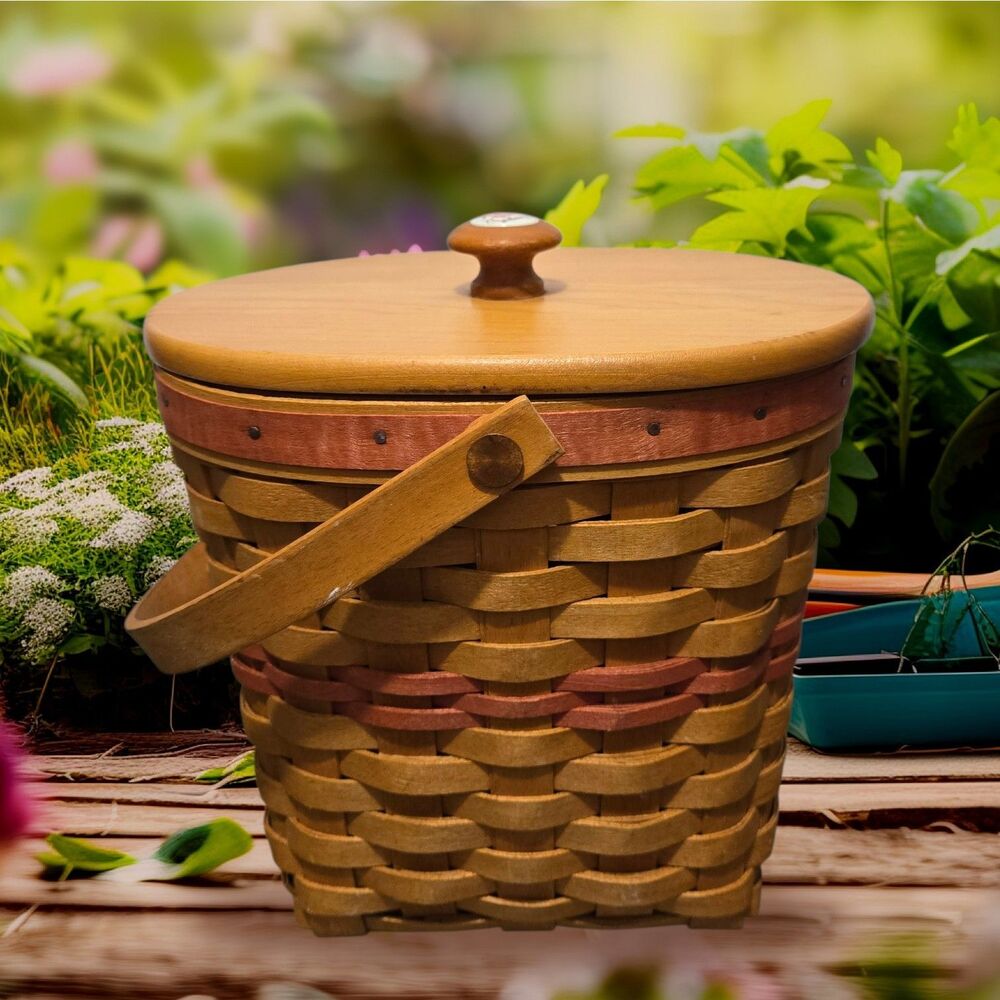 Longaberger Mother's Day Basket With Lid And Plastic Liner